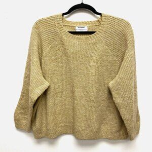 Old Navy Womens Tan Ribbed Crew Neck Long Sleeve Mid Weight Pullover Sweater 2X